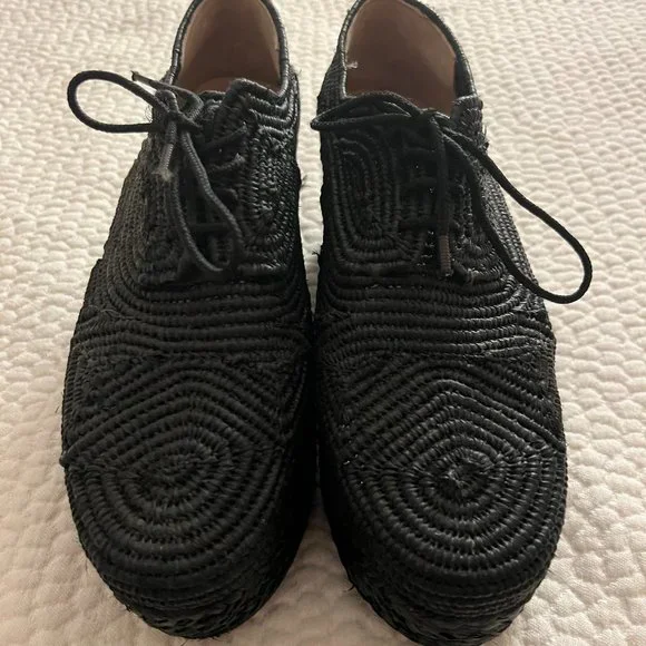 Robert Clergerie Shoes Robert Clergerie Black Woven Raffia